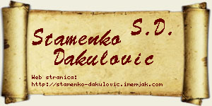 Stamenko Dakulović vizit kartica
